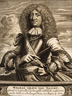 1675 Prints: Portrait of Prince Walrad of Nassau-Usingen (1635-1702) (From: Schauplatz des Krieges)