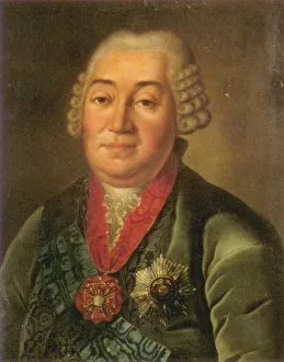 Russian Art Of 18th Cen Prints: Portrait of Prince Yakov Petrovich Shakhovskoy (1705-1777)