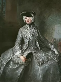 Antoine 1683 1757 Gallery: Portrait of Princess Anna Amalia of Prussia (1723-1787), Abbess of Quedlinburg, ca 1744