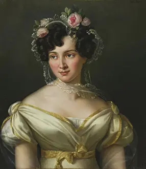 Wreath Prints: Portrait of Princess Anna Nikolayevna, 1825. Creator: Sophie Cheradame