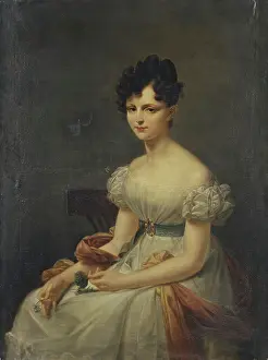 Shawl Prints: Portrait of Princess Anna Nikolayevna Golitsyna (?), 1825. Creator: Unknown