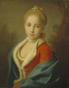 Portrait of Princess Catherine of Holstein-Beck (1750-1811), 1760-1762. Artist: Rotari, Pietro Antonio (1707-1762) Portrait of Princess Catherine of Holstein-Beck (1750-1811), 1760-1762. Artist: Rotari, Pietro Antonio (1707-1762)