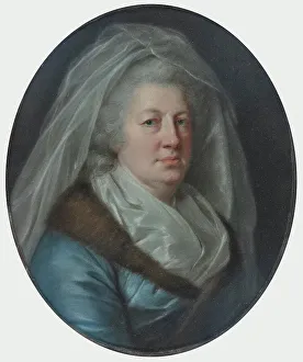 Pastel On Parchment Prints: Portrait of Princess Charlotte Amalie of Saxe-Meiningen (1730-1801)