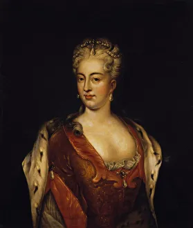 Russian Art Of 18th Cen Prints: Portrait of Princess Charlotte Christine of Brunswick-Wolfenbuttel