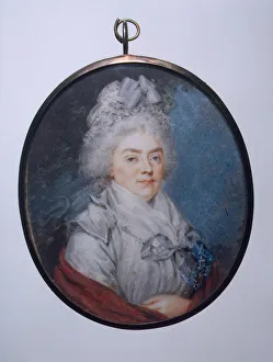 Gouache On Horn Prints: Portrait of Princess Darya Petrovna Saltykova (1739-1802)