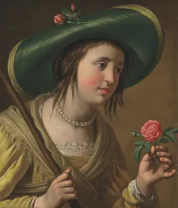 Honthorst Prints: Portrait of Princess Elisabeth of the Palatinate (1618-1680) as a shepherdess