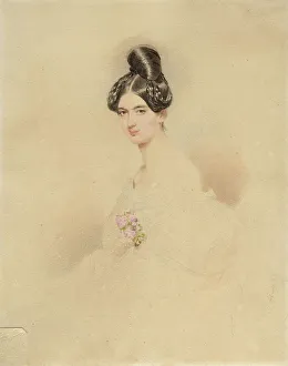Portrait of Princess Franziska von Lichtenstein, née Countess Kinsky von Wchinitz und... c 1831. Creator: Daffinger, Moritz Michael (1790-1849)