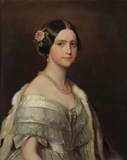 Portrait of Princess Maria Amelia of Brazil (1837-1859), ca. 1849. Creator: Durck, Friedrich (1809-1884)
