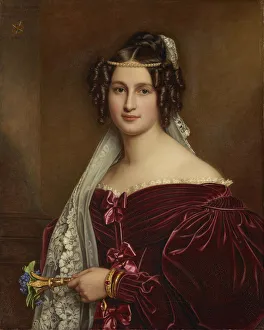 Stieler Prints: Portrait of Princess Maria Crescentia of Oettingen-Wallerstein (1806-1853), 1836