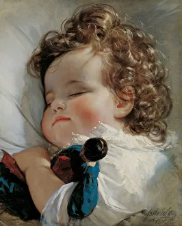 Portrait of Princess Marie Franziska von Liechtenstein (1834-1909) at the age of two years, 1836