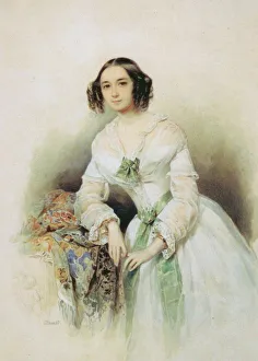 Sokolov Prints: Portrait of Princess Olga Alexeevna Golitsyna, nee Shcherbatova (1829-1879), 1847