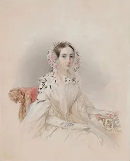 Portrait of Princess Therese of Nassau-Weilburg (1815-1871), 1838. Artist: Hau (Gau), Vladimir Ivanovich (1816-1895)