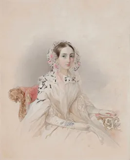 Portrait of Princess Therese of Nassau-Weilburg (1815-1871), 1838. Artist: Hau (Gau), Vladimir Ivanovich (1816-1895) Portrait of Princess Therese of Nassau-Weilburg (1815-1871), 1838. Artist: Hau (Gau), Vladimir Ivanovich (1816-1895)