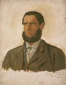 Tidemand Adolph Prints: Portrait of the Prisoner Carl Gustav Svendsen, 1857. Creator: Adolph Tidemand
