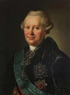 Alexander Prints: Portrait of Procurator-General Alexander Vyazemsky, 1775. Creator: Unknown