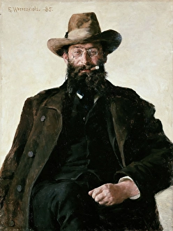 Geologist Prints: Portrait of Professor Amund Helland, 1885. Creator: Erik Werenskiold