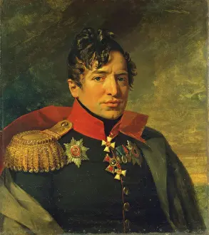Curly Hair Prints: Portrait of Pyotr A. Kikin (1775-1834), 1822. Creator: Workshop of George Dawe