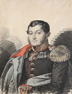 State Central Literary Museum Gallery: Portrait of Pyotr Nikolaevich Yermolov (1787-1844), 1820s. Creator: Hampeln, Carl