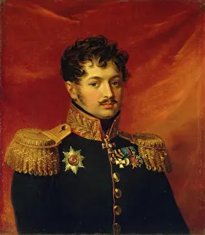 Curly Hair Prints: Portrait of Pyotr P. Zagryazhsky (1781-1849), 1823. Creator: Workshop of George Dawe