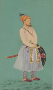 Turbans Prints: Portrait of Qilich Khan Turani, Folio from the Shah Jahan Album, recto: ca