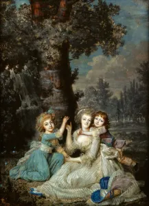 Portrait of Queen Marie Antoinette of France (1755-1793) with children, 1790