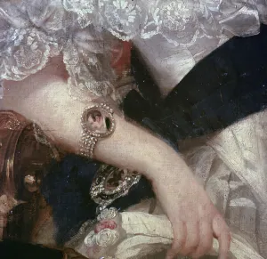 Albert Victor Christian Prints: Detail of a portrait of Queen Victoria, 1841. Artist: Herbert Luther Smith