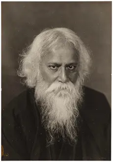 Hugo 1874 1948 Prints: Portrait of Rabindranath Tagore (1861-1941), c1920. Creator: Erfurth, Hugo (1874-1948)
