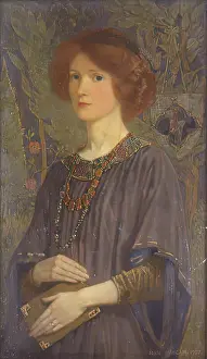 Purple Prints: Portrait of Rachel Annand Taylor, 1907. Creator: John Duncan