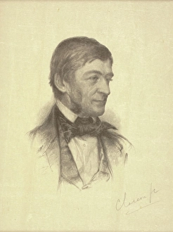 Essayist Prints: Portrait of Ralph Waldo Emerson, c1840s. Creator: William Baxter Palmer Closson