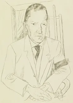 Pencil On Paper Prints: Portrait of Reinhard Piper (1879-1953), 1921. Creator: Beckmann, Max (1884-1950)