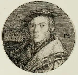Roundel Prints: Portrait of Reinneir, 1525. Creator: Jacob Binck