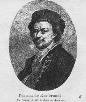 Portrait de Rembrandt - Du Cabinet de Mr. le Comte de Baudouin, c1770. Artist: Christian Gottfried Schulze Portrait de Rembrandt - Du Cabinet de Mr. le Comte de Baudouin, c1770. Artist: Christian Gottfried Schulze