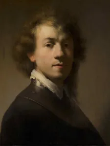 The Mauritshuis Gallery: Portrait of Rembrandt with a Gorget, c. 1629. Creator: Rembrandt van Rhijn, (School)