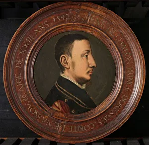 Scorelius Jan Van Prints: Portrait of René de Chalon (c.1519-1544), Prince of Orange, after 1542. Creator: Unknown