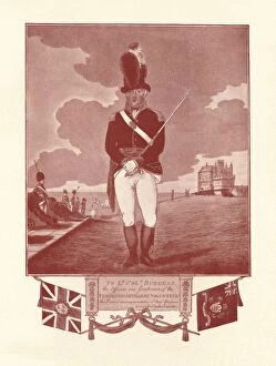 Burgess Collection: Portrait representation of uniform inscribed by proprietor, 1780-1820, (1909)