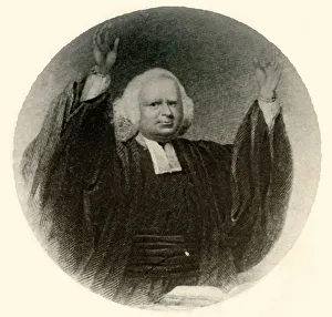 Preaching Prints: Portrait of Rev. George Whitefield in gown and wig worn in New England, c1750, (1937)