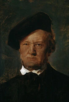 Portrait of Richard Wagner (1813-1883), c.1870. Creator: Lenbach, Franz, von (1836-1904)