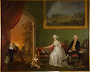 Cello Gallery: Portrait of Robert Mynors and His Family, 1797. Creator: James Millar