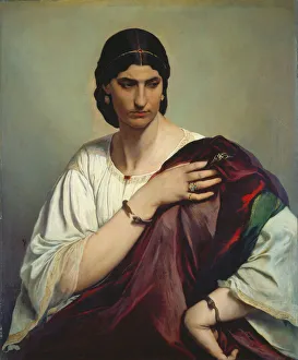 Portrait of a Roman Woman. Artist: Feuerbach, Anselm (1829-1880) Portrait of a Roman Woman. Artist: Feuerbach, Anselm (1829-1880)