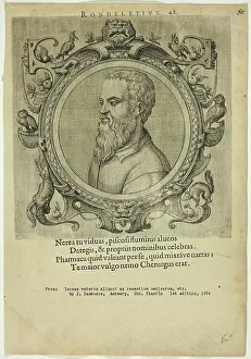 Zsamboky Janos Prints: Portrait of Rondeletius, published 1574. Creators: Unknown, Johannes Sambucus