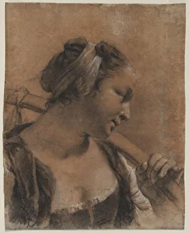 1682 1754 Prints: A Portrait of Rosa with a Shoulder Stick