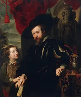 Albert Prints: Portrait of Rubens with his Son Albert, 1620. Creator: Circle of Rubens