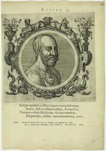 Zsamboky Janos Prints: Portrait of Ruffus, published 1574. Creators: Unknown, Johannes Sambucus