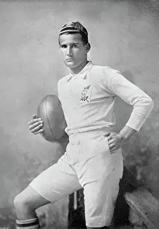 Edwin Prints: Portrait of the rugby player E Field, 1896. Creator: Symmons & Thiele