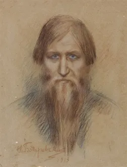Portrait of the Russian mystic Grigory Rasputin (1869-1916), 1913. Artist: Bodarevsky, Nikolai Kornilovich (1850-1921)