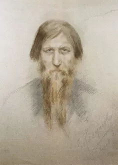 Portrait of the Russian mystic Grigory Rasputin (1869-1916), 1914