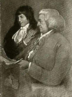 Document Prints: Portrait of Samuel Shoemaker, in bobwig, and his son, 1789, (1937). Creator: Unknown