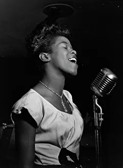 Portrait of Sarah Vaughan, Café Society (Downtown)(?), New York, N.Y. ca. Aug. 1946. Creator: William Paul Gottlieb