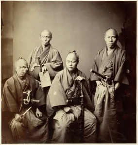 Felix Beato Prints: Portrait of the Satsuma Clan Envoys, 1863. Creator: Felice Beato