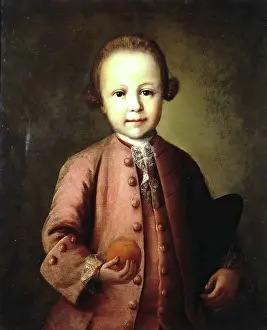 Ruffle Prints: Portrait of Savva Yakovlev as a Child, 1775. Creator: Mina Kolokolnikov